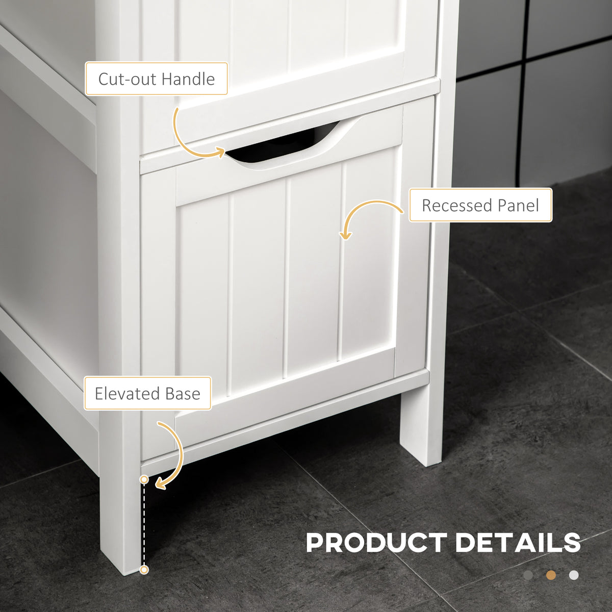 Mueble de baño estrecho autoportante con cajones
