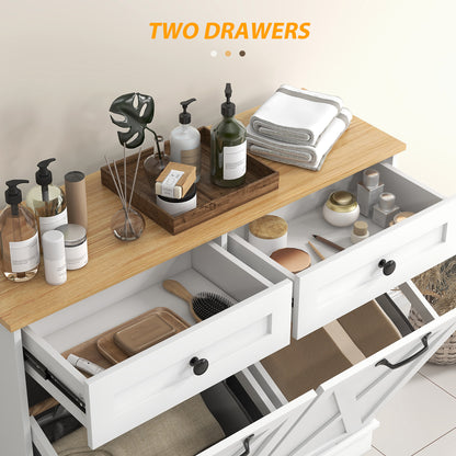 Tilt out laundry cabinet with drawers