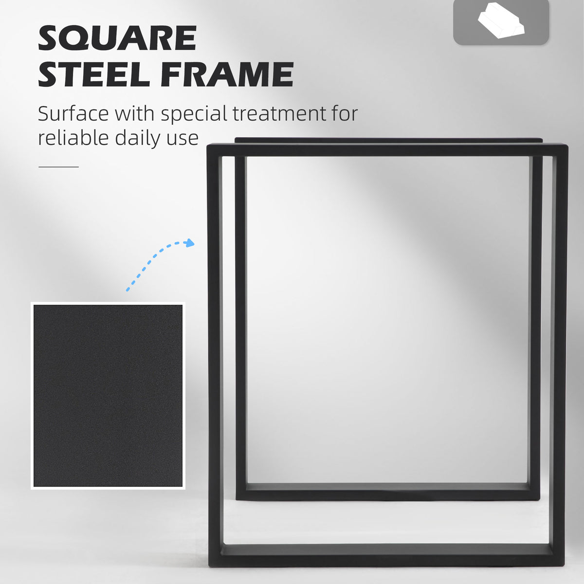 Metal Square Table Legs Set of 2