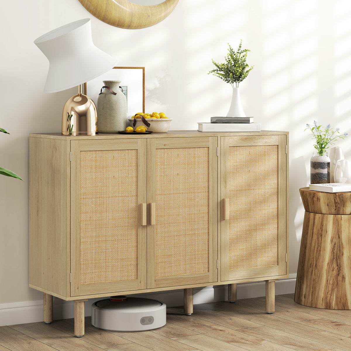 Bohemian rattan sideboard buffet