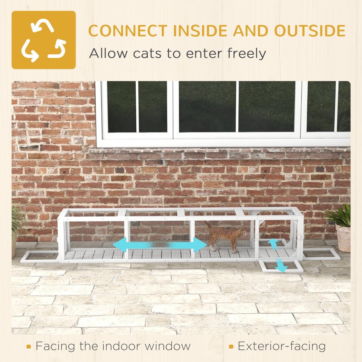 Cat tunnel extendable 79 inch L-shape outdoor enclosure