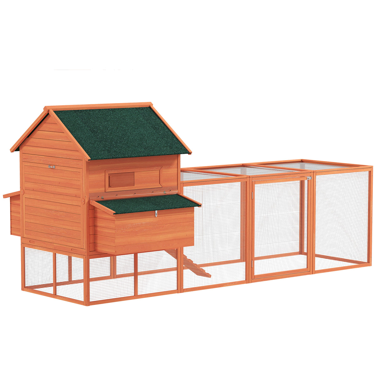 Wooden Chicken Coop with Run and Nesting Box