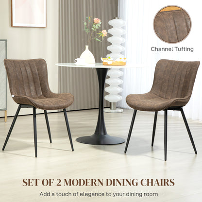 Juego de 2 sillas de comedor — marrón