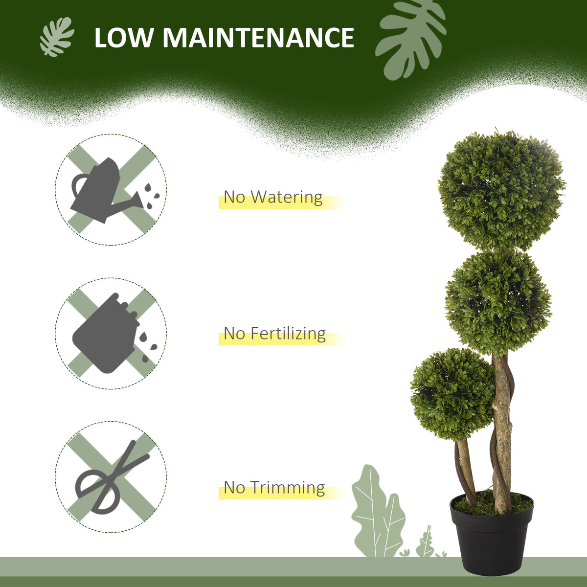 Artificial Bamboo Trees in Pot — Set of 2