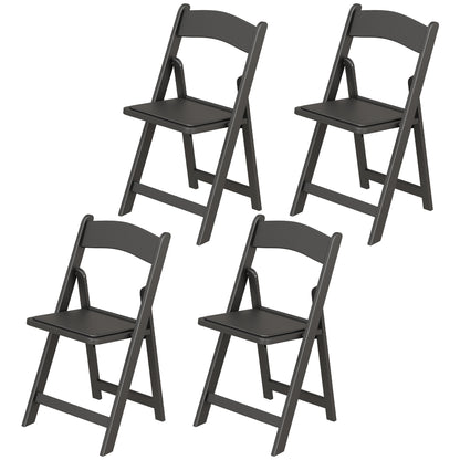 Padded Folding Resin Chairs, Set of 4