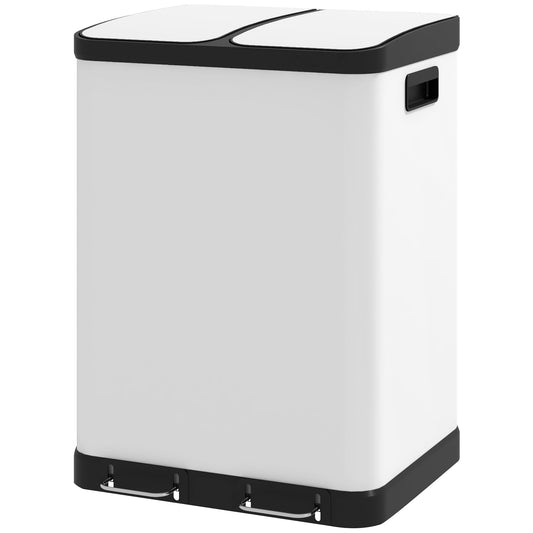 Papelera de cocina doble con pedal de 60 L