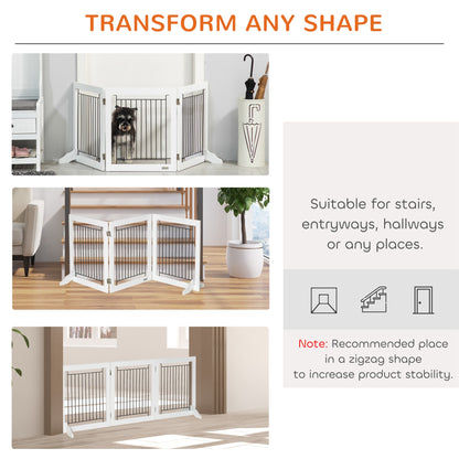 Freestanding Folding 3-Panel Pet Gate