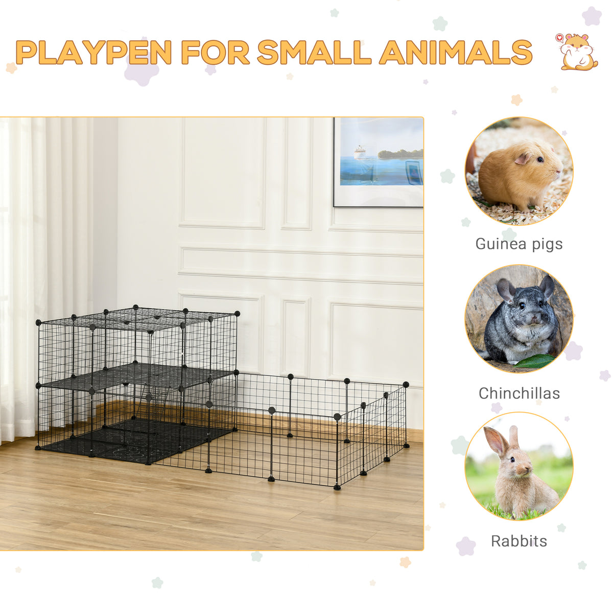 46 Panels Small Animal Modular Playpen