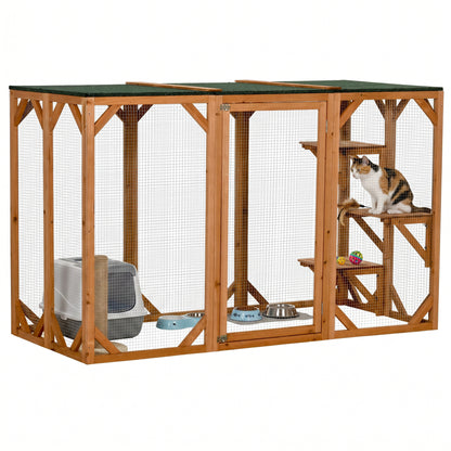 Recinto exterior para gatos de varios niveles de 180 cm