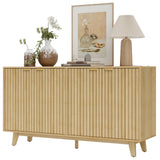Fluted Sideboard Buffet Cabinet 140 x 40 x 76 cm