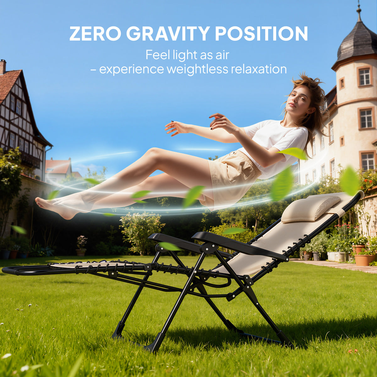 5-Position Zero Gravity Folding Outdoor Lounge Chair