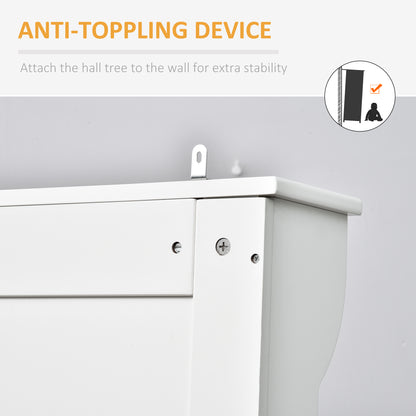 3-in-1 Hall Tree with Bench, Storage and Coat Rack