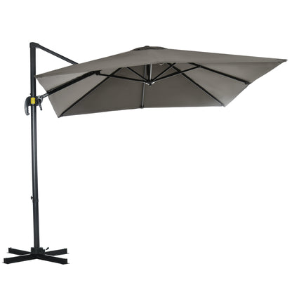 Sombrilla exenta cuadrada de 245 cm con rotación de 360°