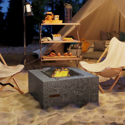 Wood Burning Fire Pit Magnesium Stone Texture