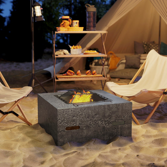 Wood Burning Fire Pit Magnesium Stone Texture