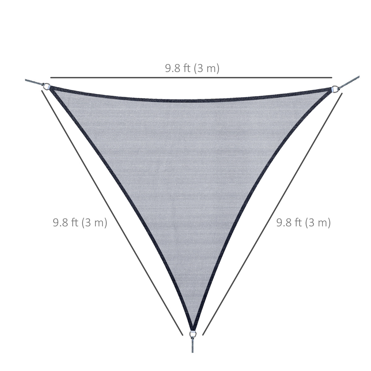 Vela de sombra triangular de 3 m con protección UV