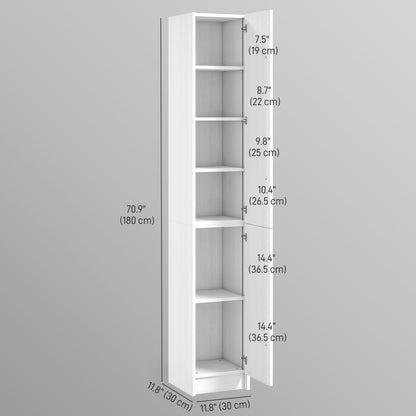 Armario alto de baño con estantes ajustables