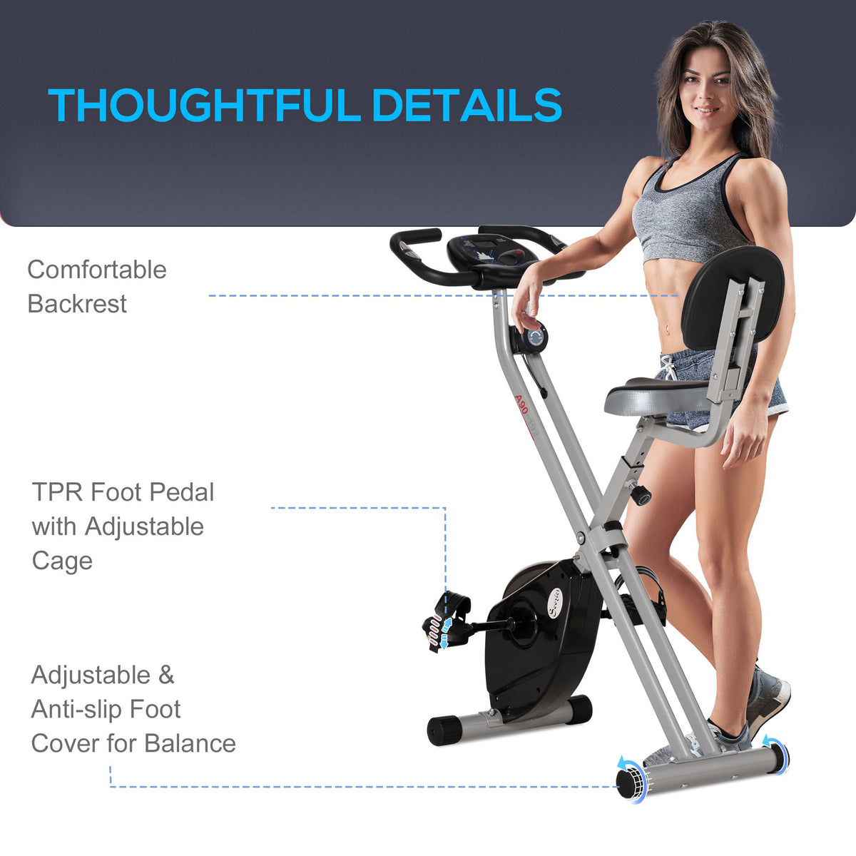Foldable indoor stationary bike with magnetic resistance