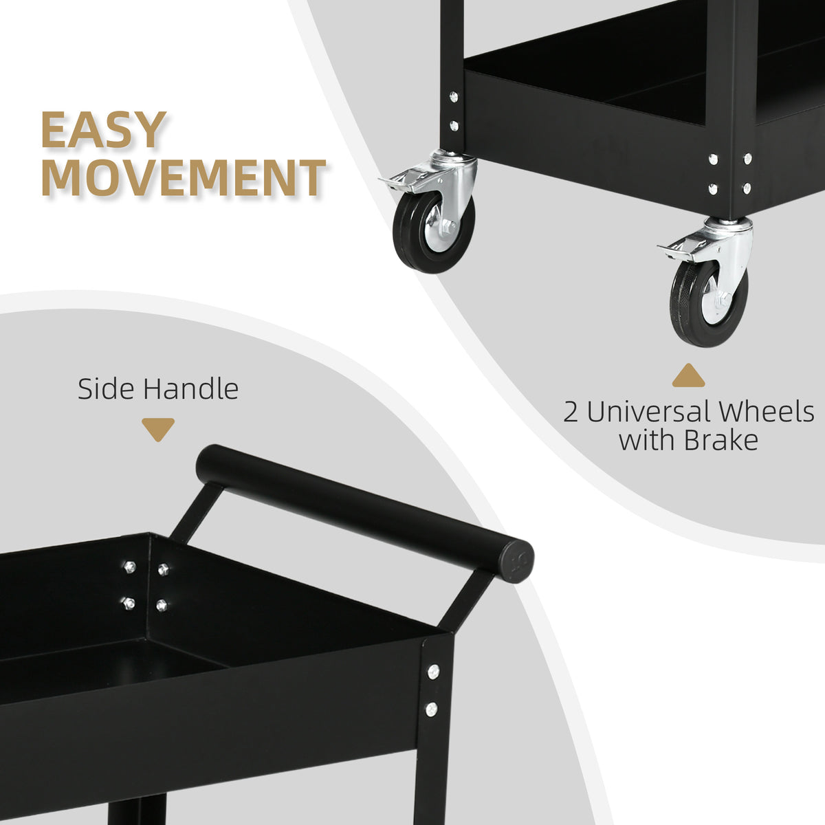 Rolling Tool Cart 2-Tier Service Utility Cart