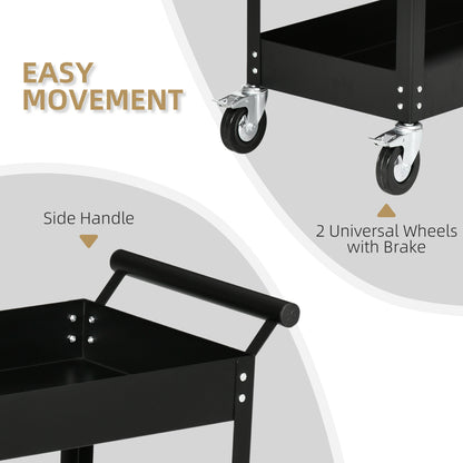 Rolling Tool Cart 2-Tier Service Utility Cart