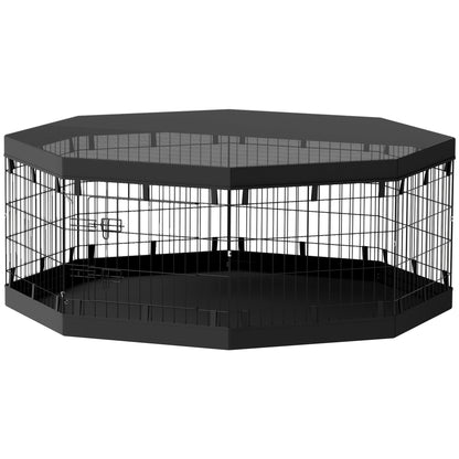 Parque plegable para perros de 8 paneles con techo