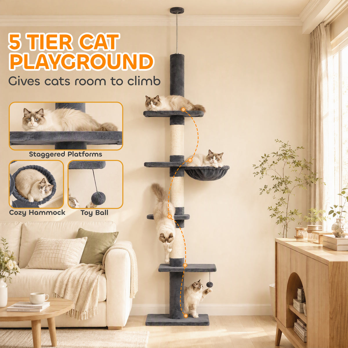 Floor to Ceiling Cat Tree