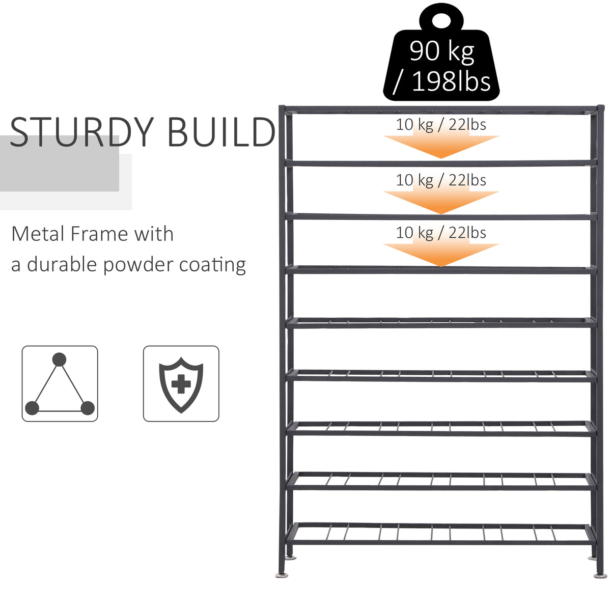 Freestanding metal wine rack 54 bottles