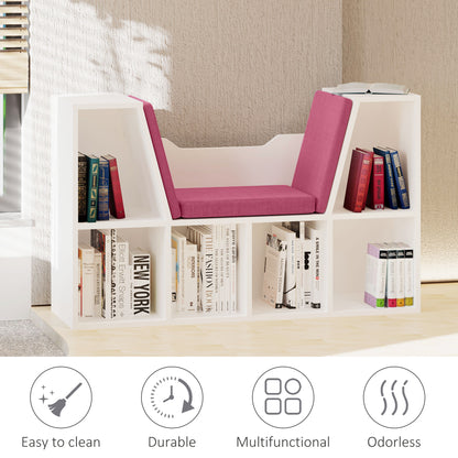 Librería de 6 cubos con cojín de lectura