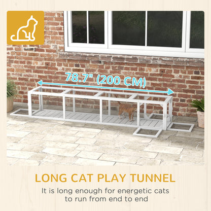 Cat tunnel extendable 79 inch L-shape outdoor enclosure