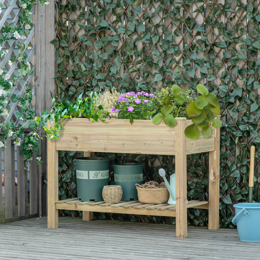 Raised Garden Bed with Storage Shelf 45" x 22"