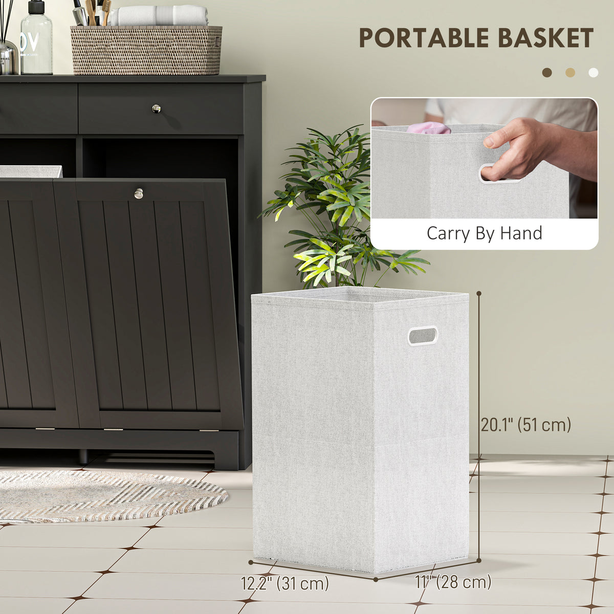 Mueble de lavandería basculante con dos cajones