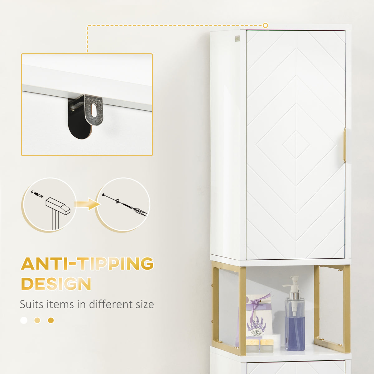 Armario de baño alto moderno estrecho