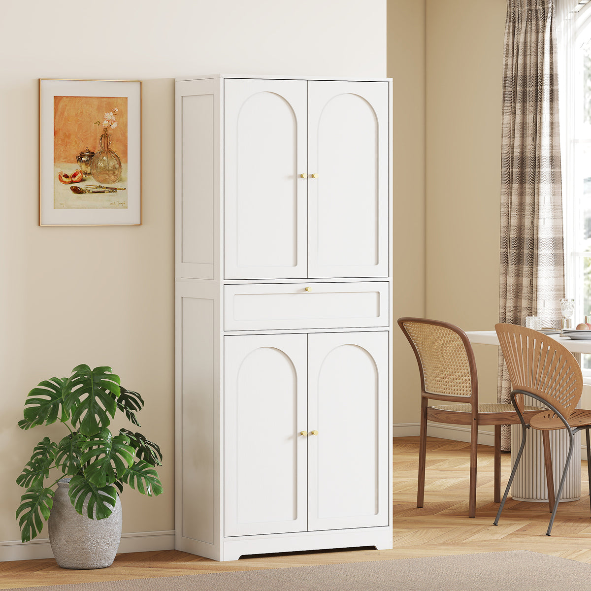 Armario de cocina alto autoportante moderno