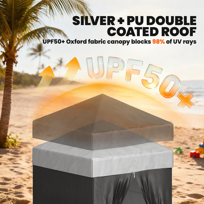 Compact Pop-Up Privacy Canopy Tent UPF 50+