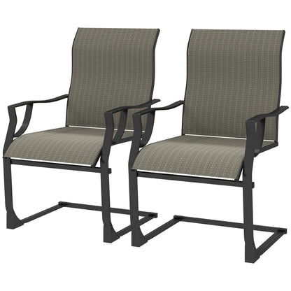 C Spring Patio Chairs High Backrest Set of 2