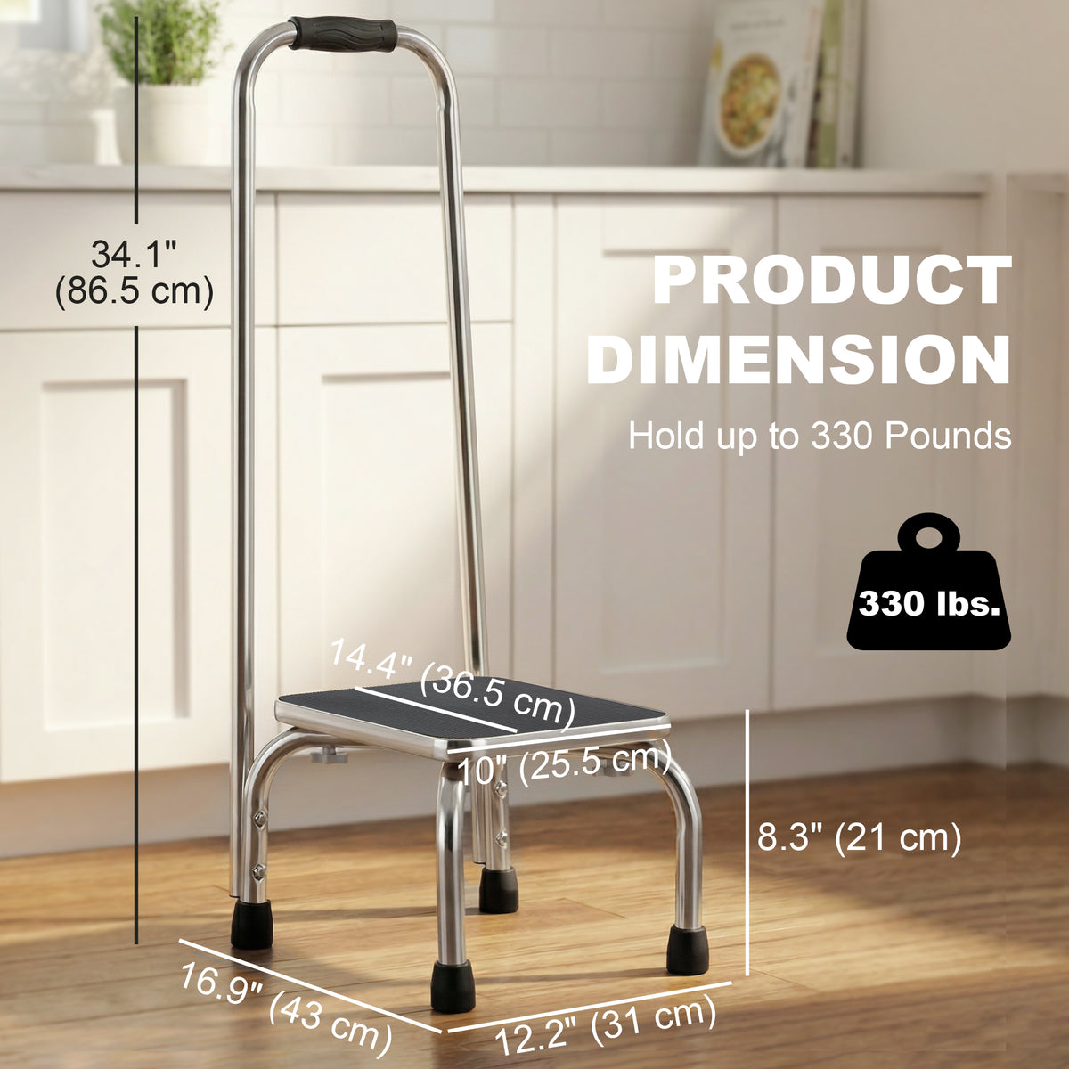Step Stool with Handle Anti-Slip for Adults and Seniors