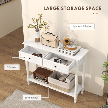 Entryway Console Table with 2 Drawers and Shelf