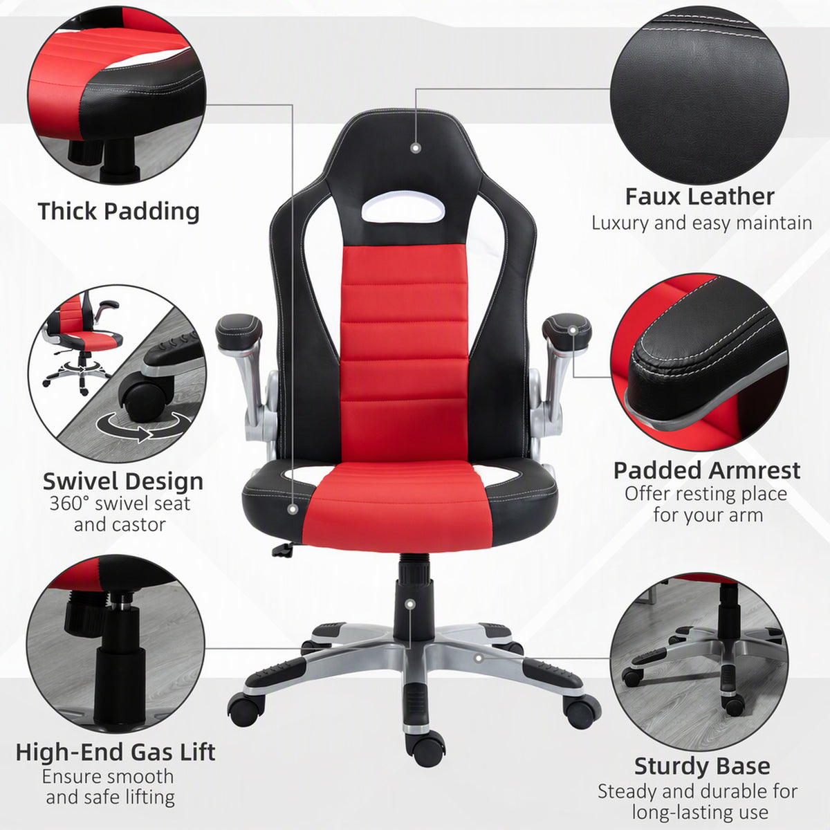 Ergonomic racing style office gaming chair