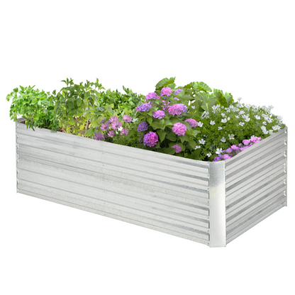 Raised Garden Bed Galvanized Steel with Reinforced Rods 180cm