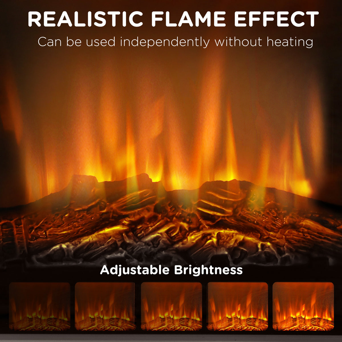 27" Electric Fireplace with Mantel and Thermostat