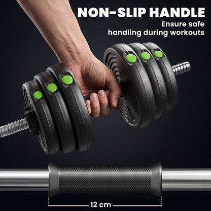 2-in-1 Adjustable Barbell & Dumbbell Set 66 lbs