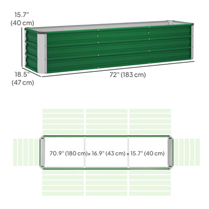 Galvanized Steel Raised Garden Bed 3-Section Planter