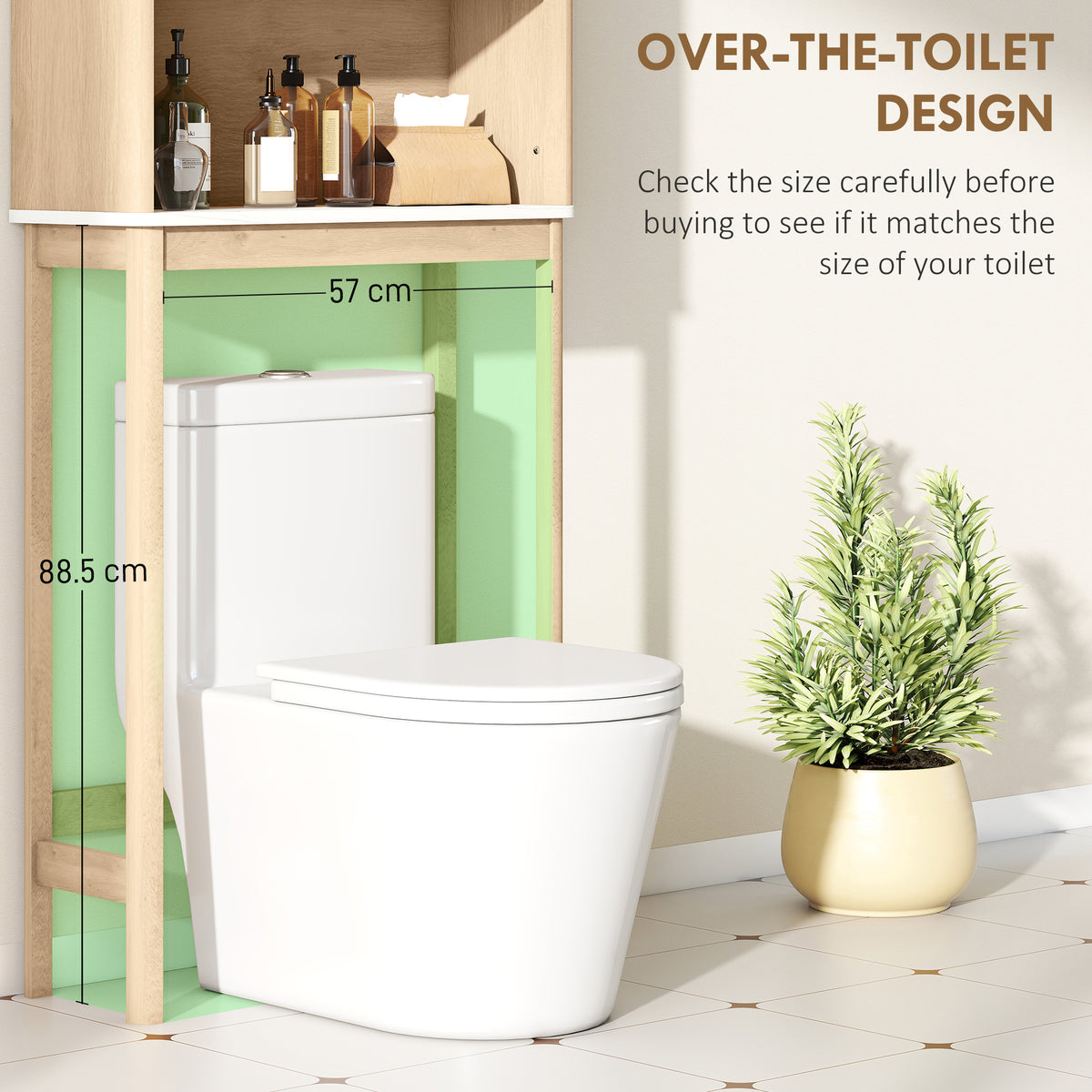 Over the toilet storage shelf