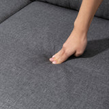 3-Seater L-Shaped Sofa with Ottoman — Dark