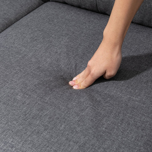 3-Seater L-Shaped Sofa with Ottoman — Dark