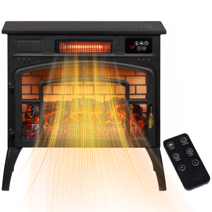 Chimenea eléctrica infrarroja con llamas 3D realistas de 1500 W