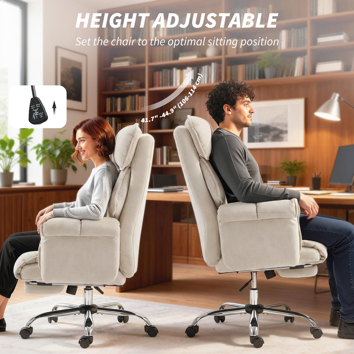Reclining Office Chair with Footrest and Headrest