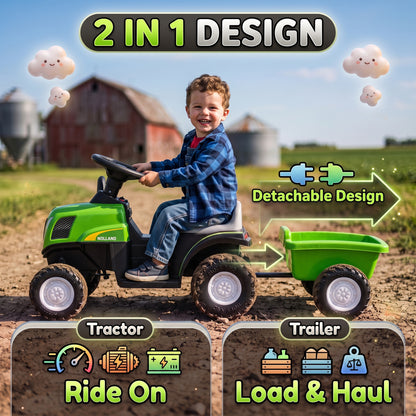 Kids Electric Ride On Tractor with Trailer