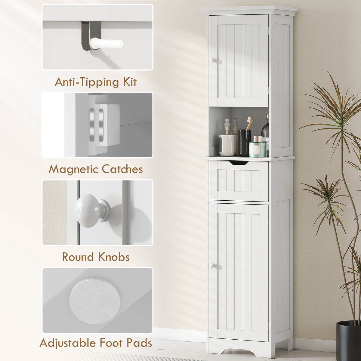 170 cm Tall Bathroom Storage Cabinet