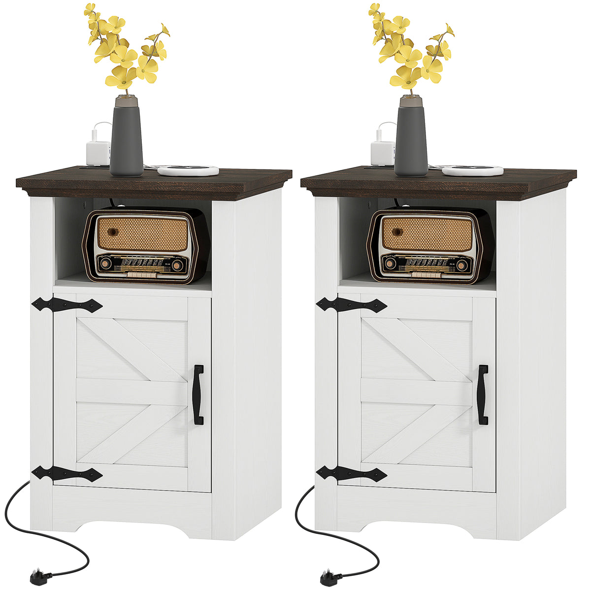 Rustic style nightstands — Set of 2